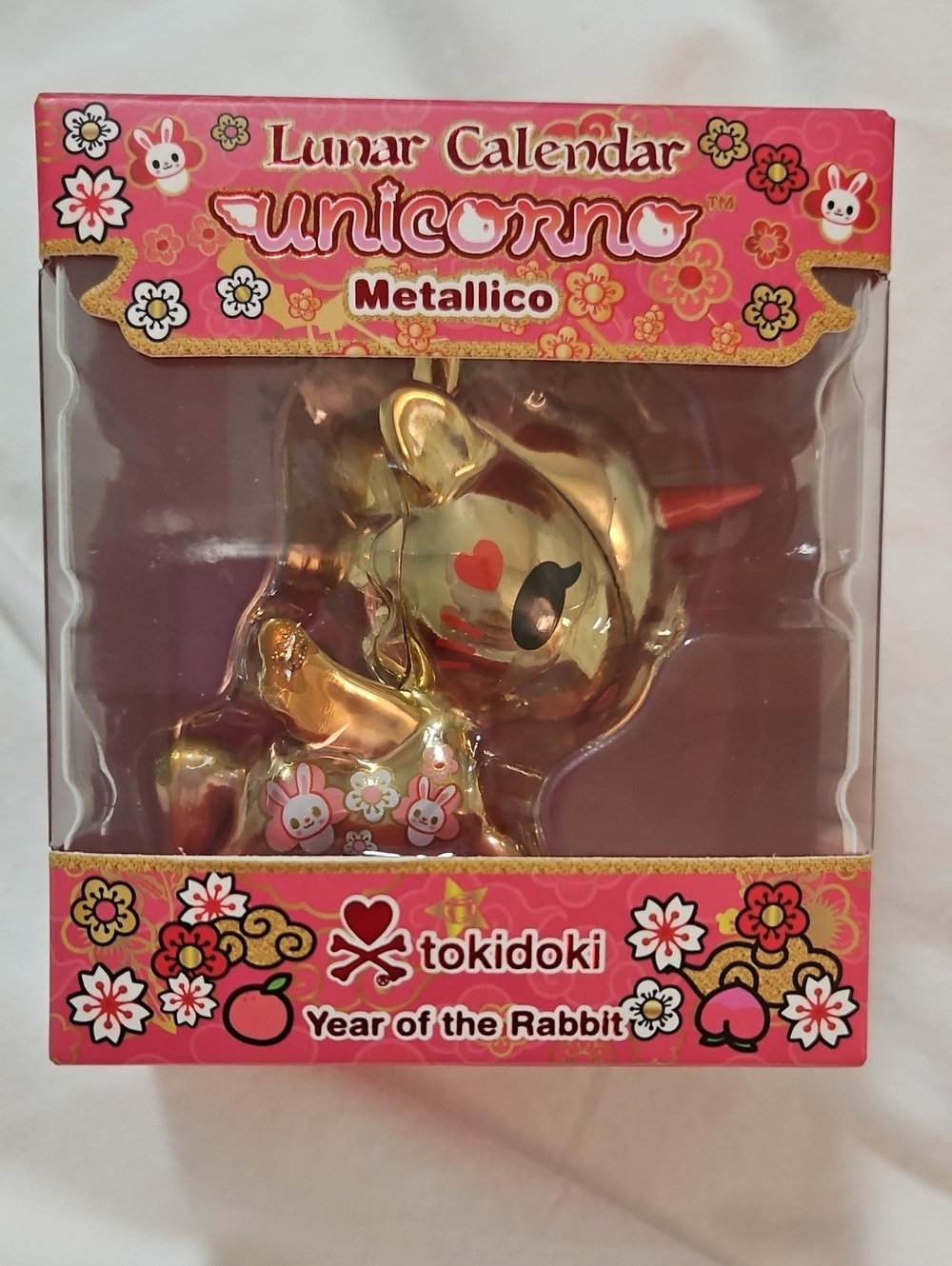 tokidoki Gold Metallic Unicorno with Red Horn and Pink Accents